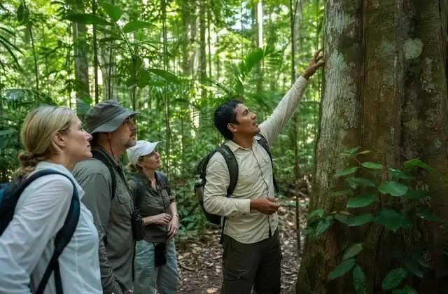 Passeio na floresta com um guia naturalista