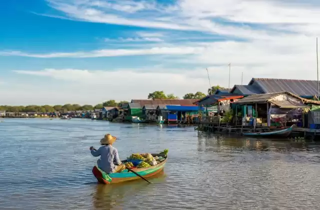 O lago Tonlé Sap e as suas aldeias flutuantes