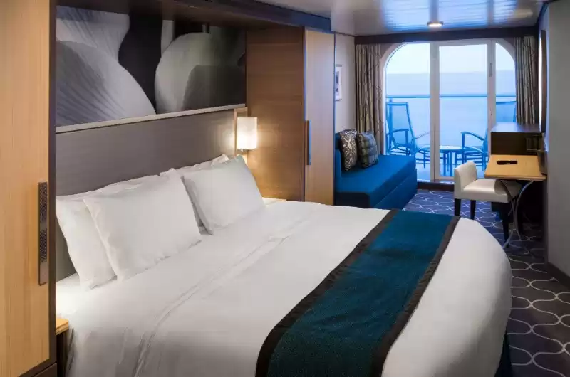 Cabine com vista para o mar e varanda