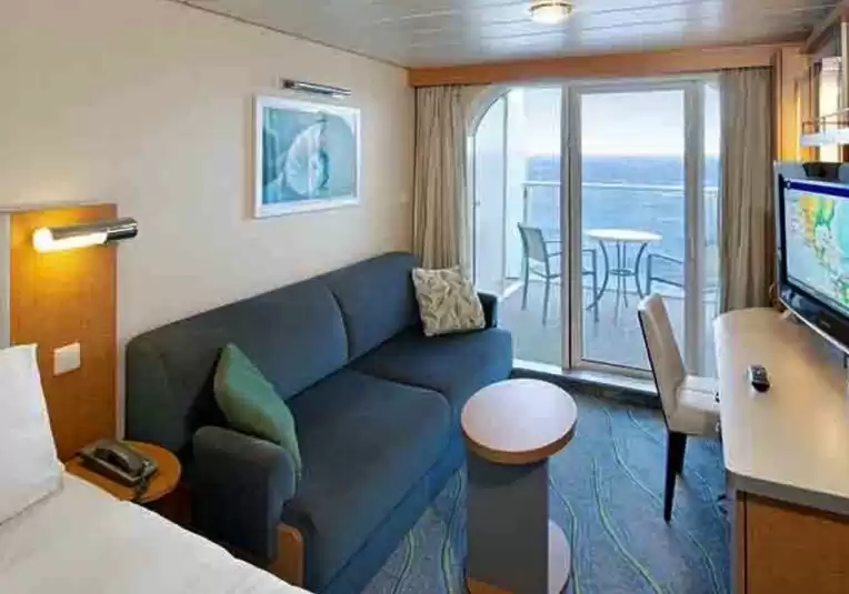 Cabine com vista para o mar e varanda