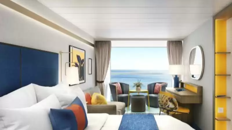 Cabine Infinite espaçosa com varanda e vista para o oceano